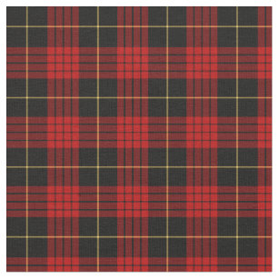 Black Red Gingham Checks Tartan Squares Pattern Fabric