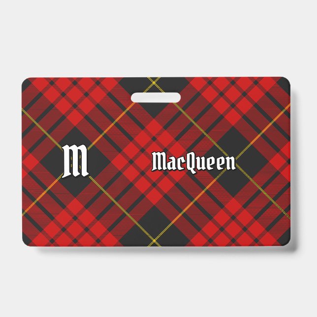Clan MacQueen Tartan ID Badge (Front)