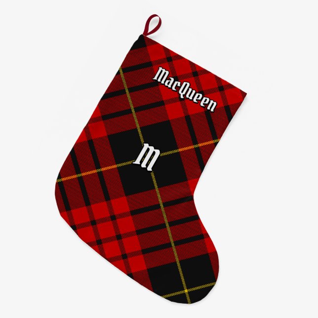 Clan MacQueen Tartan Large Christmas Stocking (Front (Hanging))