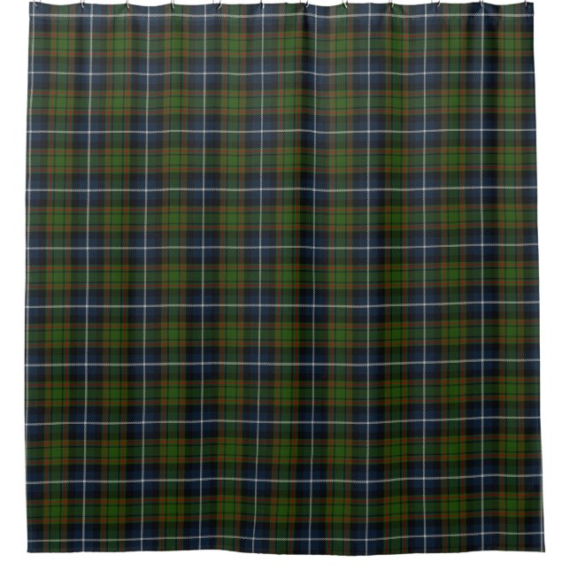Clan MacRae Scottish Heritage Hunting Tartan Shower Curtain (Front)