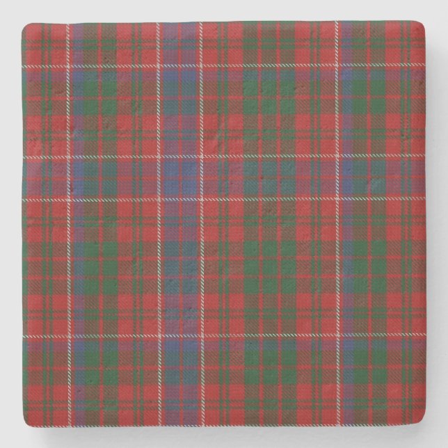 Clan MacRae Tartan Plaid Stone Coaster (Front)