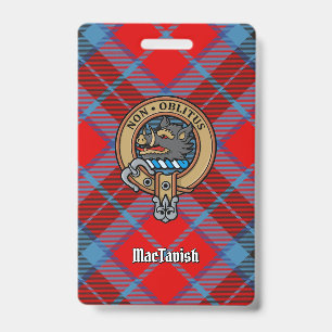 Clan MacTavish Crest over Tartan ID Badge