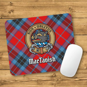 Clan MacTavish Crest over Tartan Mouse Mat