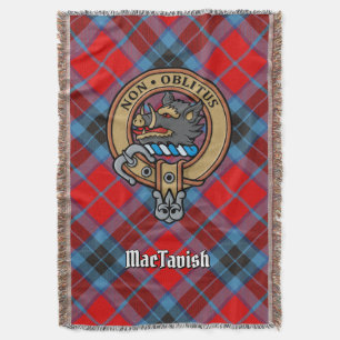 Clan MacTavish Crest over Tartan Throw Blanket