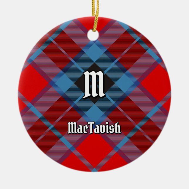 Clan MacTavish Tartan Ceramic Tree Decoration (Front)