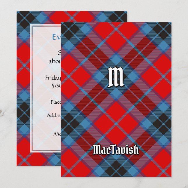 Clan MacTavish Tartan Invitation (Front/Back)