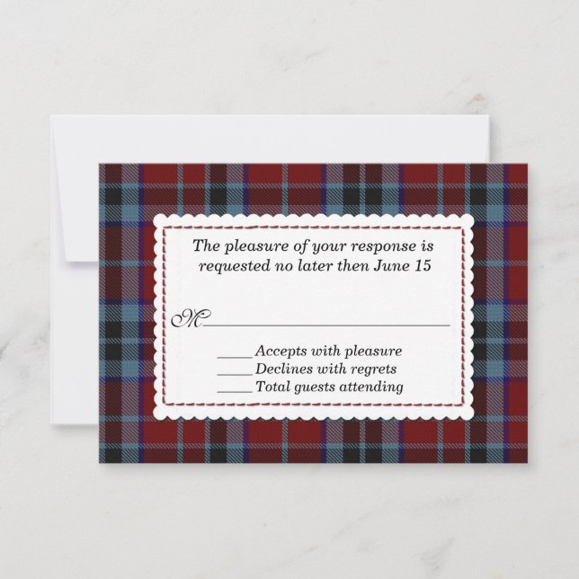 Clan MacTavish Tartan Plaid RSVP Card (Front)