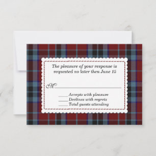 Clan MacTavish Tartan Plaid RSVP Card