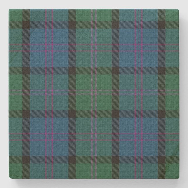 Clan MacThomas Dress Tartan Plaid Stone Coaster (Front)