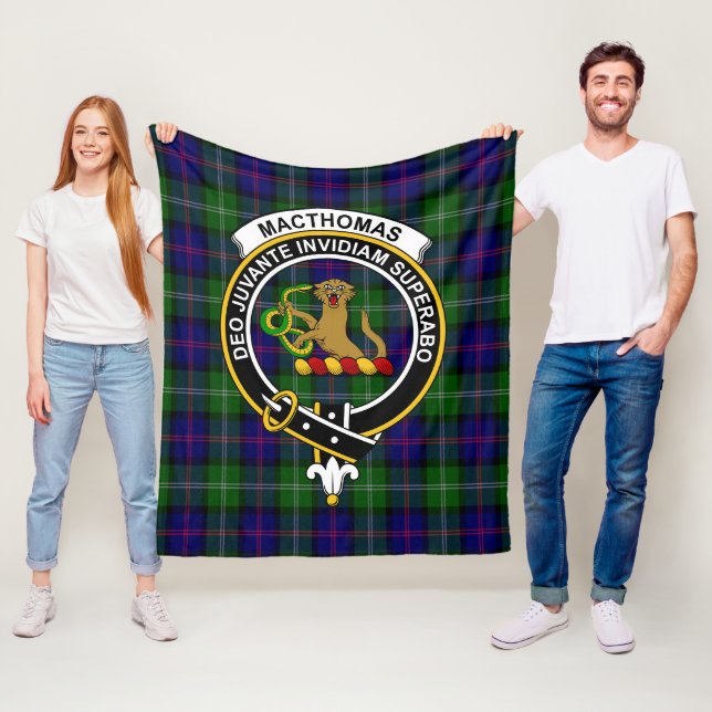Clan MacThomas Modern Tartan Plaid Fleece Blanket (In Situ)