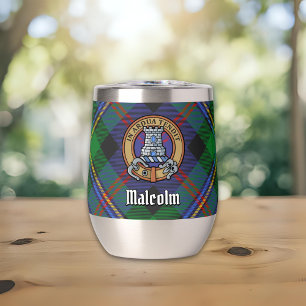 Clan Malcolm Crest over Tartan