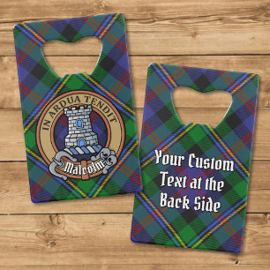 Clan Malcolm Crest over Tartan