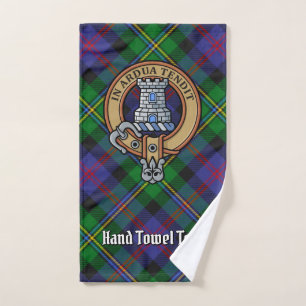 Clan Malcolm Crest over Tartan Bath Towel Set