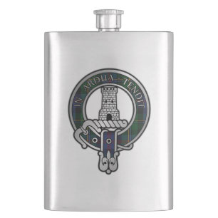 Clan Malcolm Crest & Tartan Flask