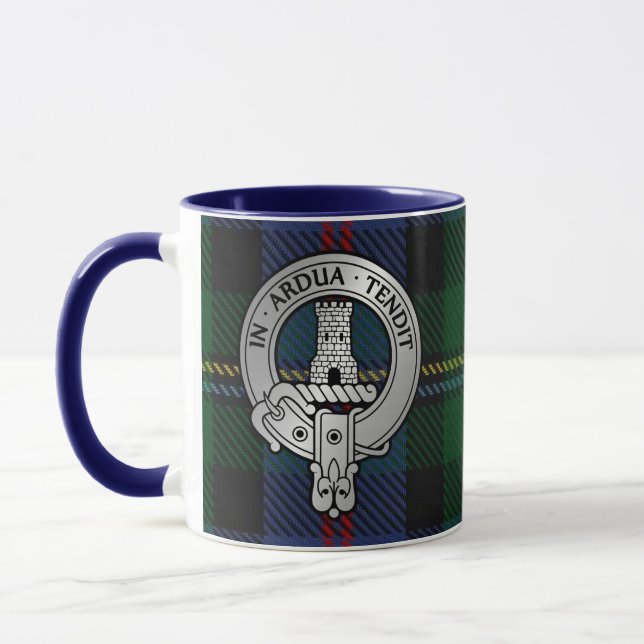 Clan Malcolm Crest & Tartan Mug (Left)