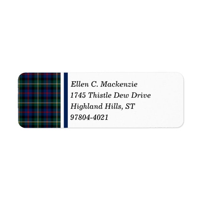 Clan Malcolm Dark Blue and Green Scottish Tartan (Front)