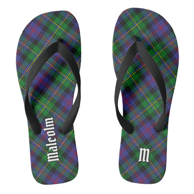 Clan Malcolm Tartan Flip Flops (Footbed)