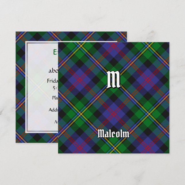 Clan Malcolm Tartan Invitation (Front/Back)