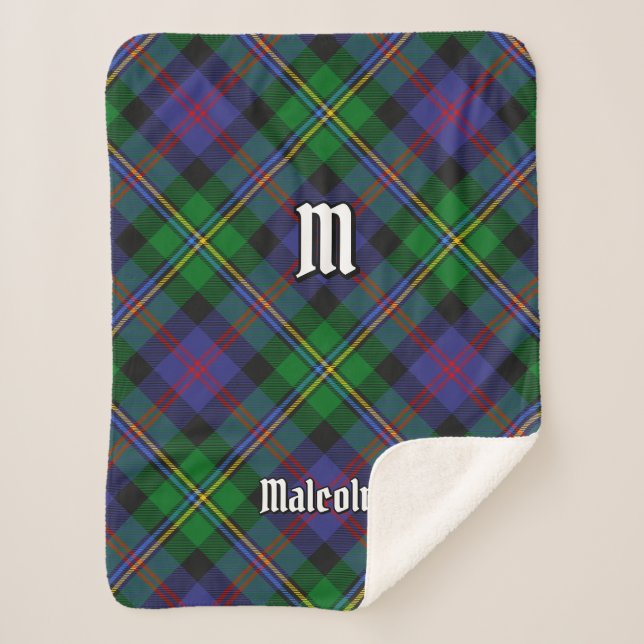 Clan Malcolm Tartan Sherpa Blanket (Front)