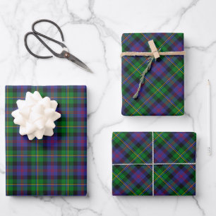 Clan Malcolm Tartan Wrapping Paper Sheet