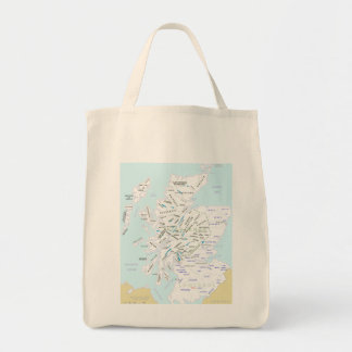 Clan Map of Scotland Grocery Tote Bag