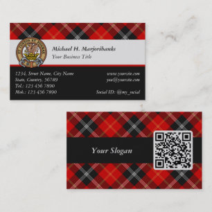 Clan Marjoribanks Crest over Tartan Business Card
