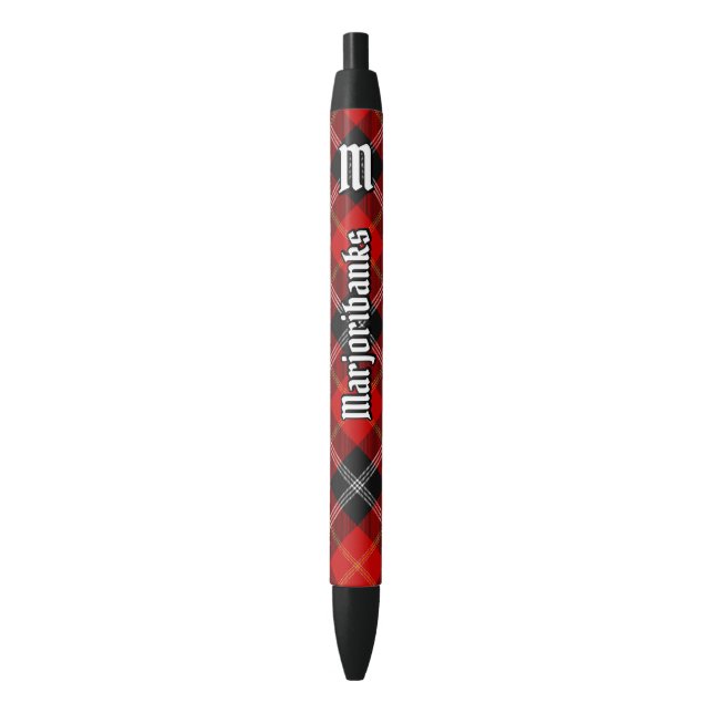Clan Marjoribanks Tartan Black Ink Pen (Front Vertical)