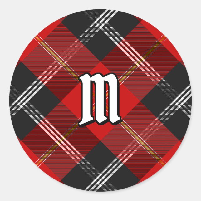 Clan Marjoribanks Tartan Classic Round Sticker (Front)
