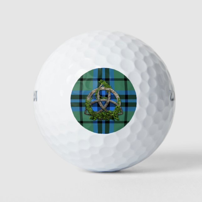 Clan Marshall Tartan Celtic Trinity Golf Balls (Front)