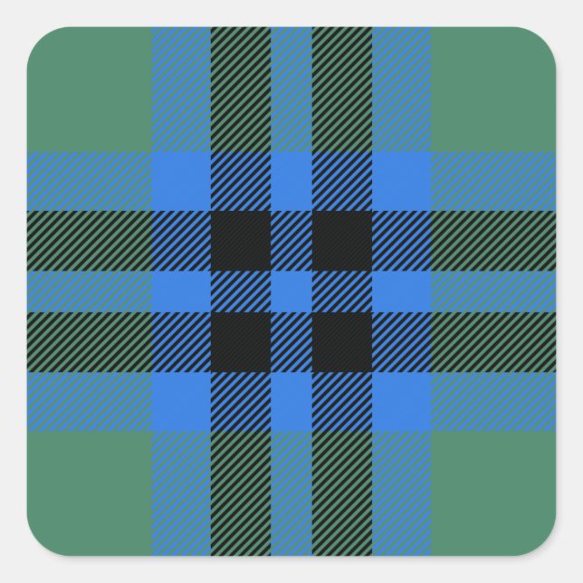 Clan Marshall Tartan Square Sticker (Front)