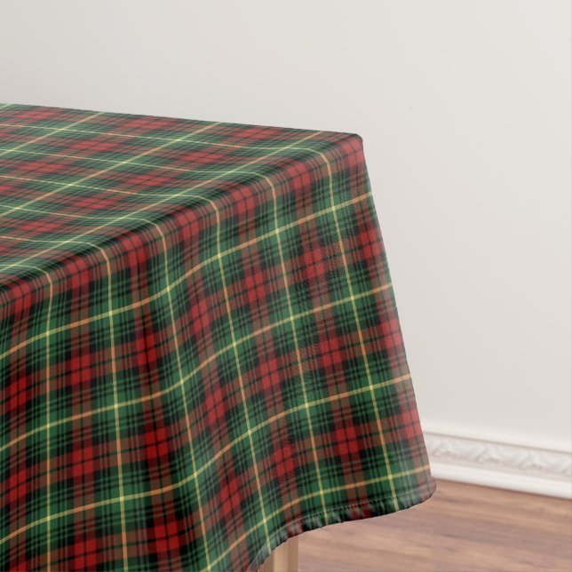 Clan Martin Green and Red Scottish Tartan Tablecloth (In Situ)