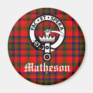 Clan Matheson Crest Badge and Tartan Magnet