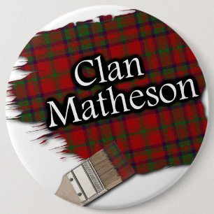 Clan Matheson Tartan Paint Brush 6 Cm Round Badge