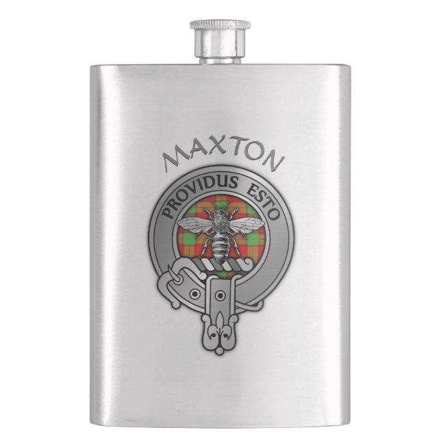 Clan Maxton Crest  Hip Flask (Front)