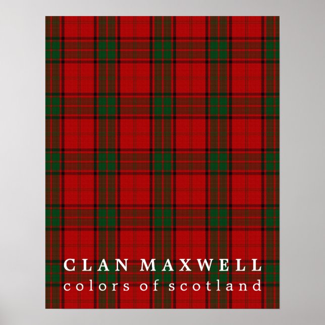 Clan Maxwell Colours of Scotland Tartan Poster (Front)