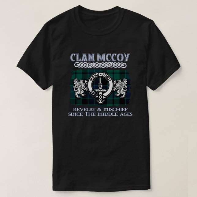 Clan McCoy 2 crest Scottish clans Scottish surname T-Shirt (Design Front)