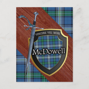 Clan McDowell Tartan Sword & Shield Postcard