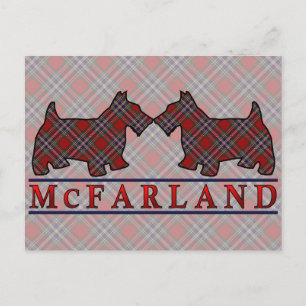 Clan McFarland MacFarlane Tartan Scottie Dogs Postcard
