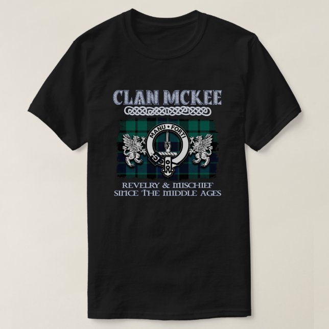 Clan McKee crest Scottish clans Scottish surname T-Shirt (Design Front)
