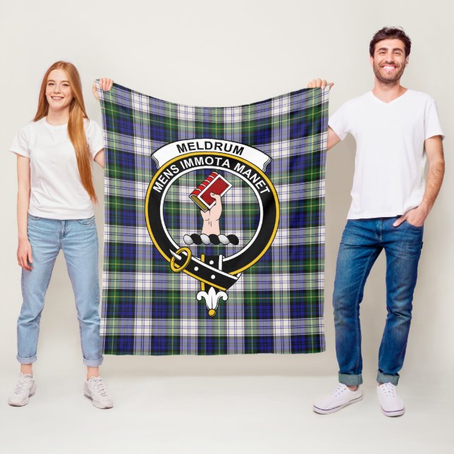 Clan Meldrum Gordon Dress Tartan Plaid Fleece Blanket (In Situ)