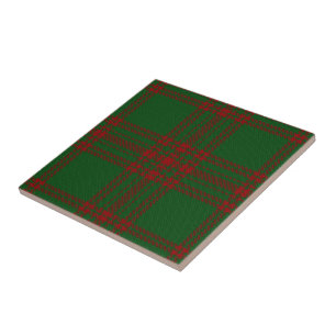 Clan Menzies Scottish Expressions Red Green Tartan Tile