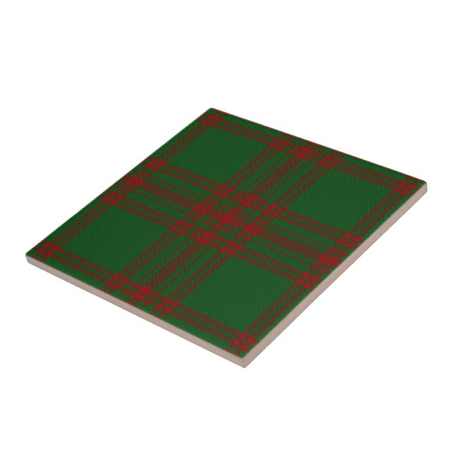 Clan Menzies Scottish Expressions Red Green Tartan Tile (Side)