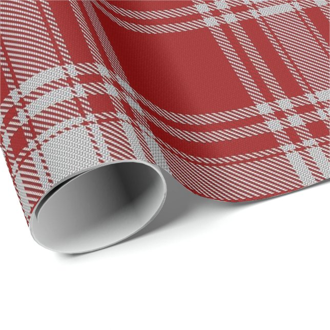 Clan Menzies Scottish Red & White Tartan Wrapping Paper (Roll Corner)