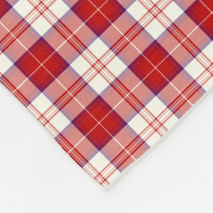 Clan Menzies Tartan Red and White Plaid Fleece Blanket