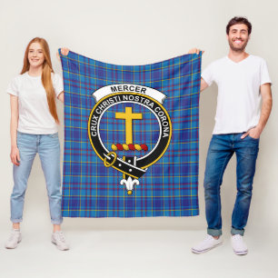 Clan Mercer Tartan Plaid Fleece Blanket