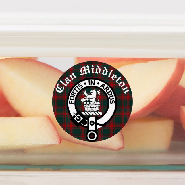 Clan Middleton Crest Badge and Tartan  (Affixed)
