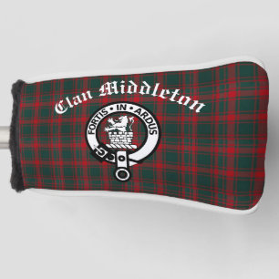 Clan Middleton Crest Badge and Tartan  Golf Head Cover