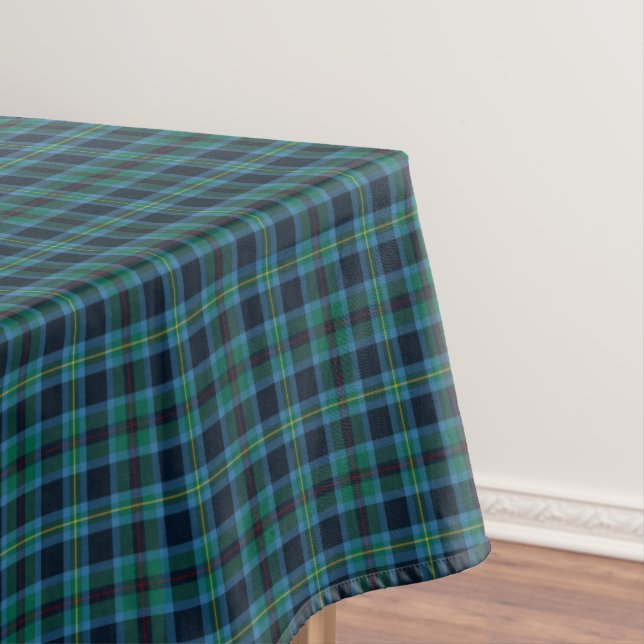 Clan Miller Bright Blue and Green Scottish Tartan Tablecloth (In Situ)