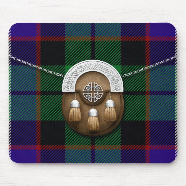 Clan Mitchell Tartan And Sporran Mouse Mat (Front)