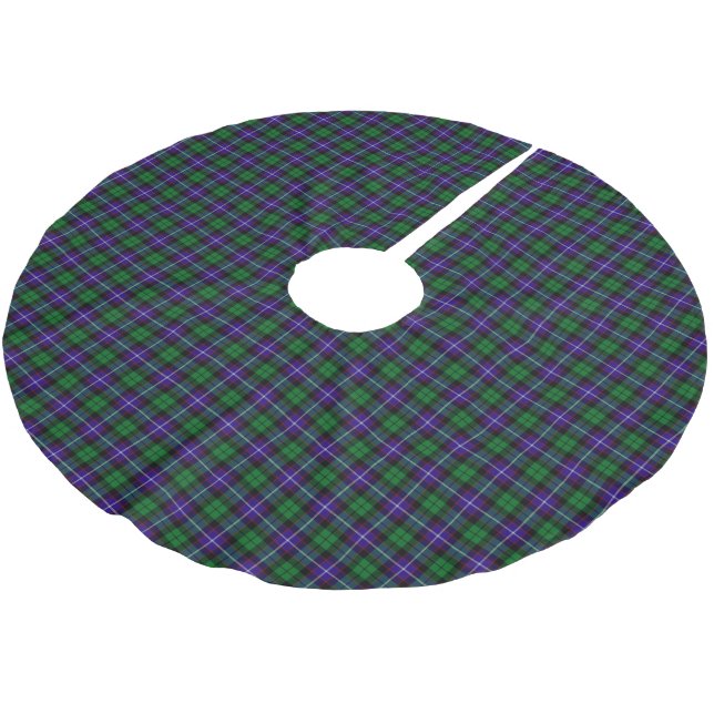 Clan Mitchell Tartan Brushed Polyester Tree Skirt (Angled)